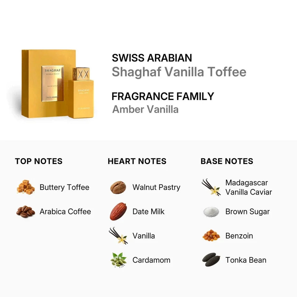 Swiss Arabian Shaghaf Vanilla Toffee EDP 75ml Unisex